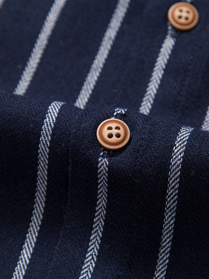 CAMICIA A RIGHE IN MISTO COTONE CON BOTTONI