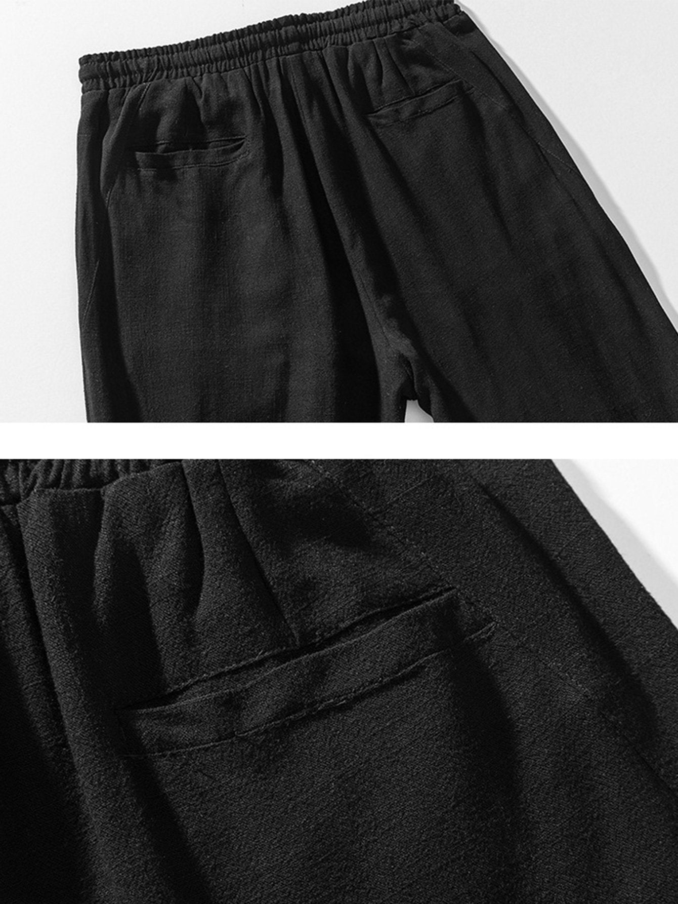 PANTALONI HAREM RELAX FIT IN MISTO LINO E COTONE