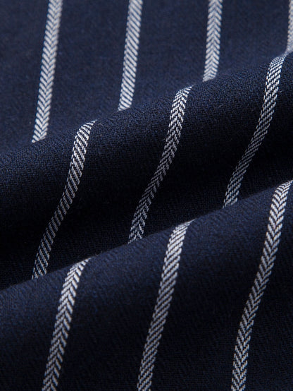 CAMICIA A RIGHE IN COTONE CON BOTTONI & PANTALONI DRITTI IN LINO
