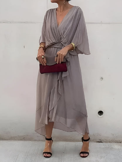 Monica™ | Abito in Chiffon con Scollo a V