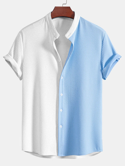 CAMICIA MUSCLE FIT A COSTE CON COLLO ALLA COREANA & PANTALONI A COSTE A GAMBA DRITTA