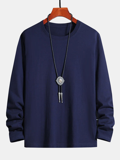 T-SHIRT A MANICHE LUNGHE IN COTONE