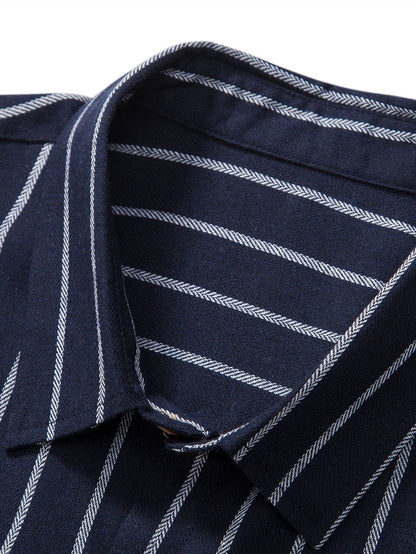 CAMICIA A RIGHE IN MISTO COTONE CON BOTTONI