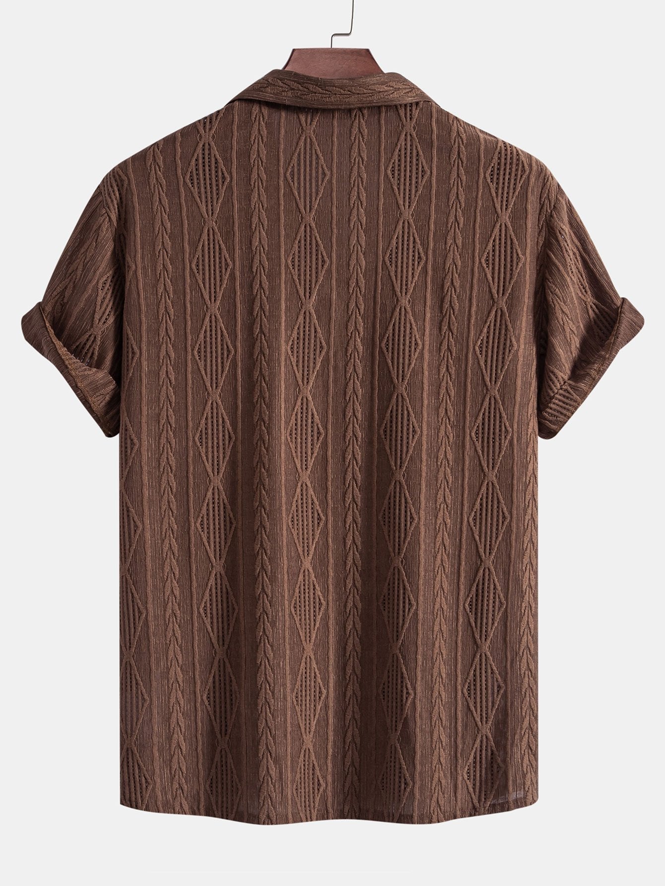 CAMICIA CUBANA JACQUARD GEOMETRICA & PANTALONI DRITTI IN LINO