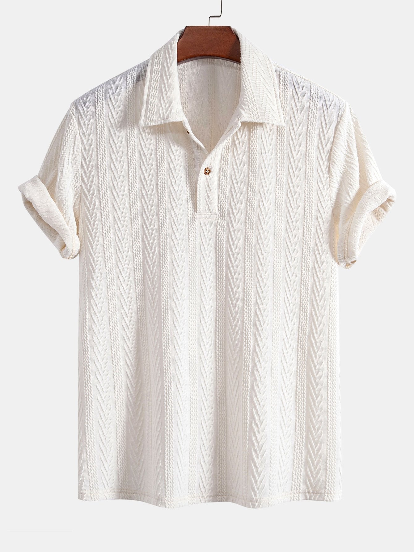 POLO IN JACQUARD GEOMETRICO LAVORATO A MAGLIA