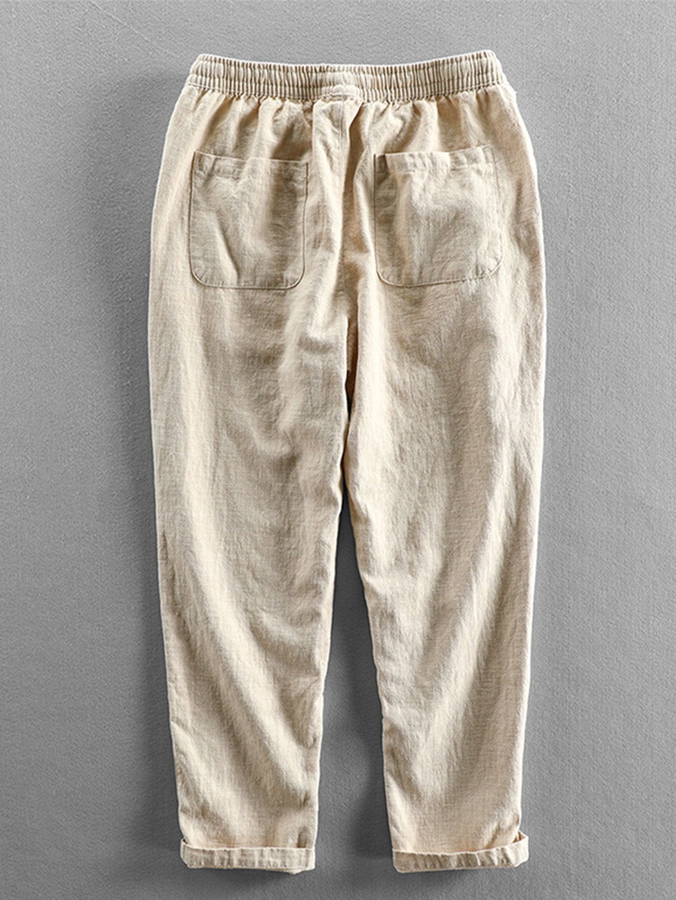 PANTALONI CORTI ALLA CAVIGLIA IN MISTO LINO E COTONE