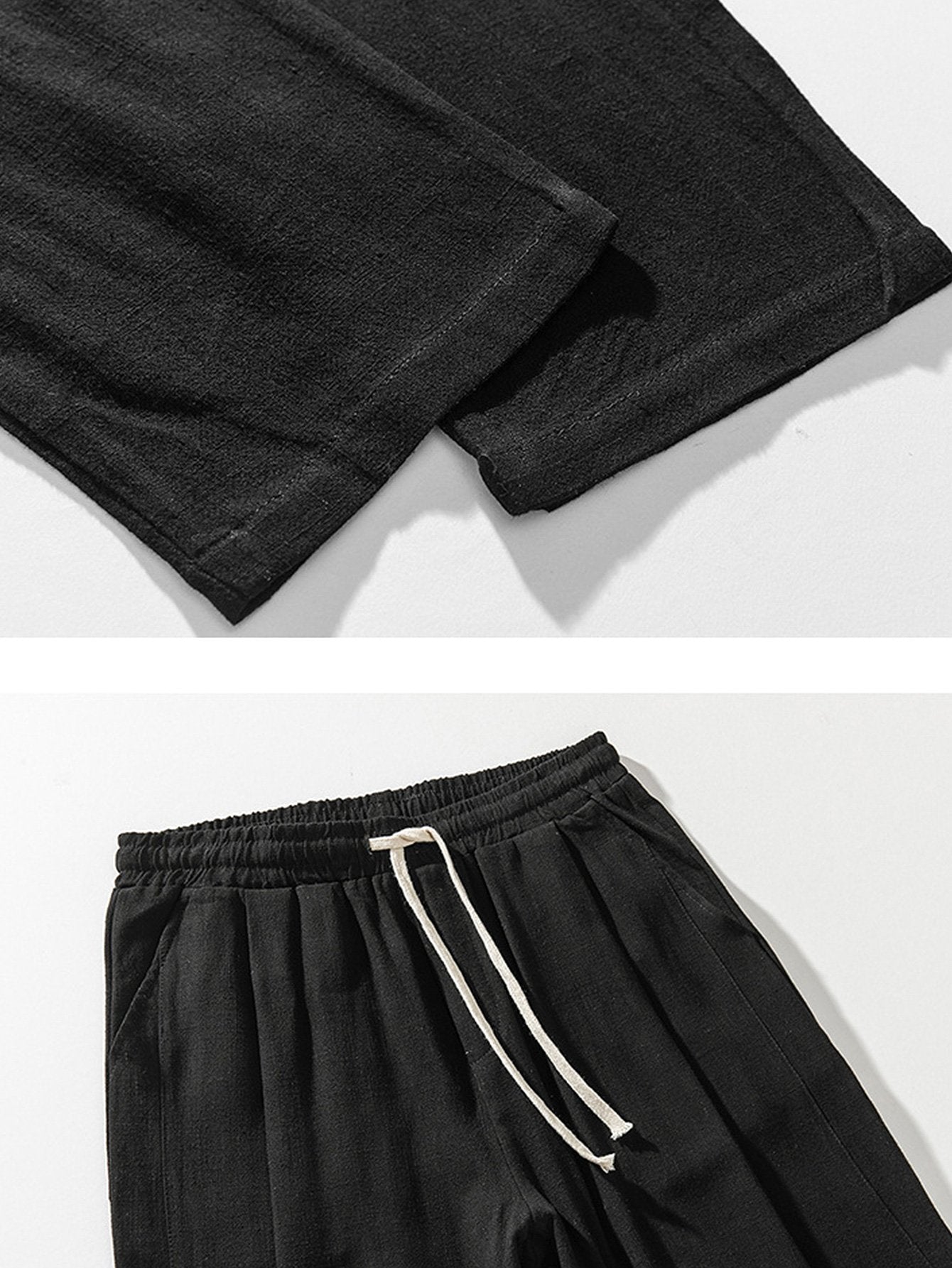 PANTALONI HAREM RELAX FIT IN MISTO LINO E COTONE