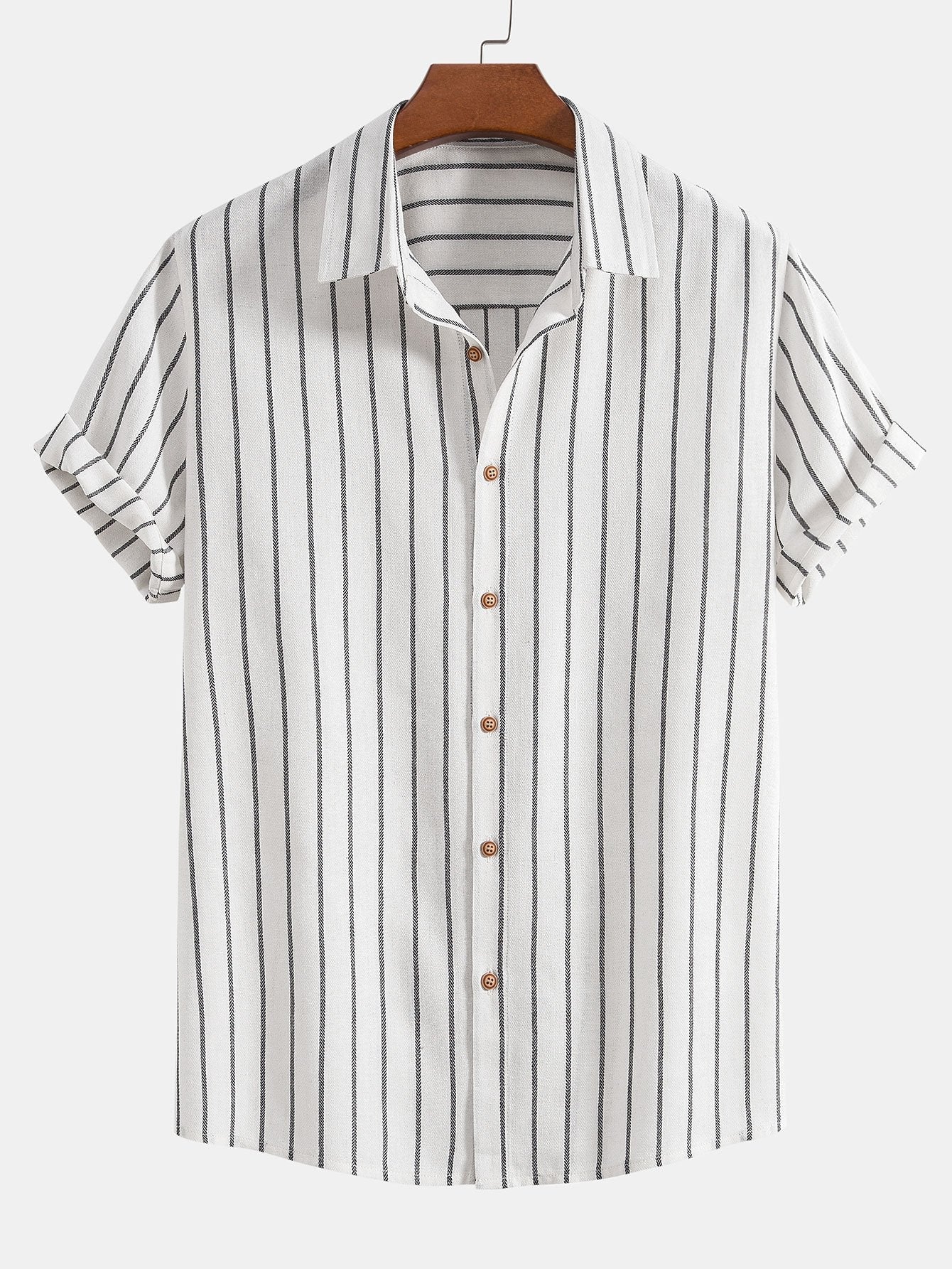 CAMICIA A RIGHE IN MISTO COTONE CON BOTTONI