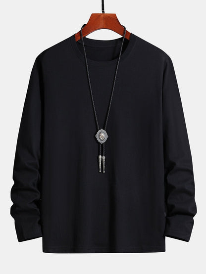 T-SHIRT A MANICHE LUNGHE IN COTONE