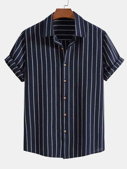 CAMICIA A RIGHE IN MISTO COTONE CON BOTTONI