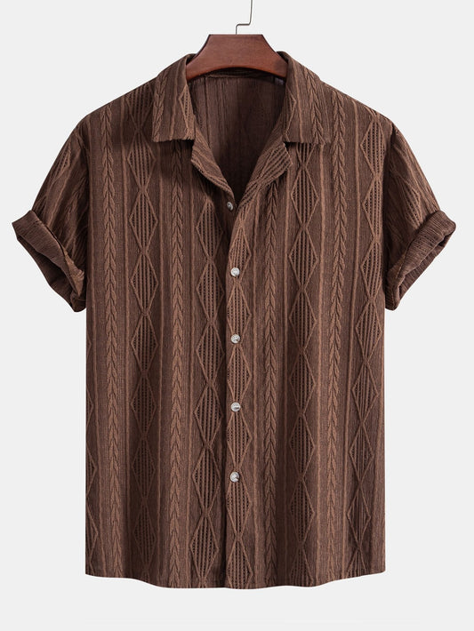 CAMICIA CUBANA JACQUARD GEOMETRICO
