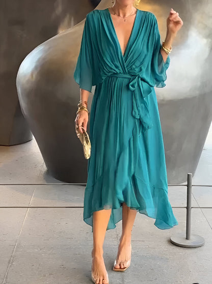 Monica™ | Abito in Chiffon con Scollo a V