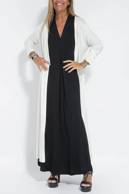 Abito Lungo Elegante + Cardigan Abbinato in OMAGGIO